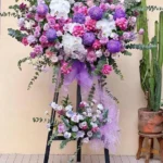 Lẵng hoa 2 tầng khai trương