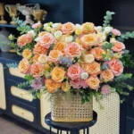Giỏ hoa khai trương để bàn chúc mừng hồng phát sang trọng giá rẻ nhất